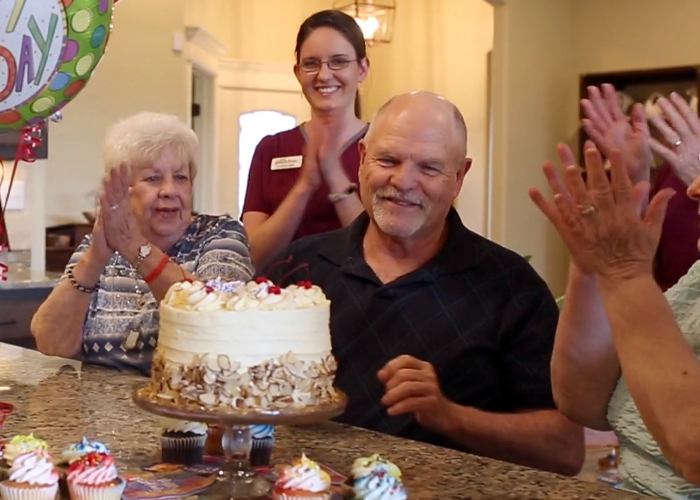 Seniors celebrating birthday